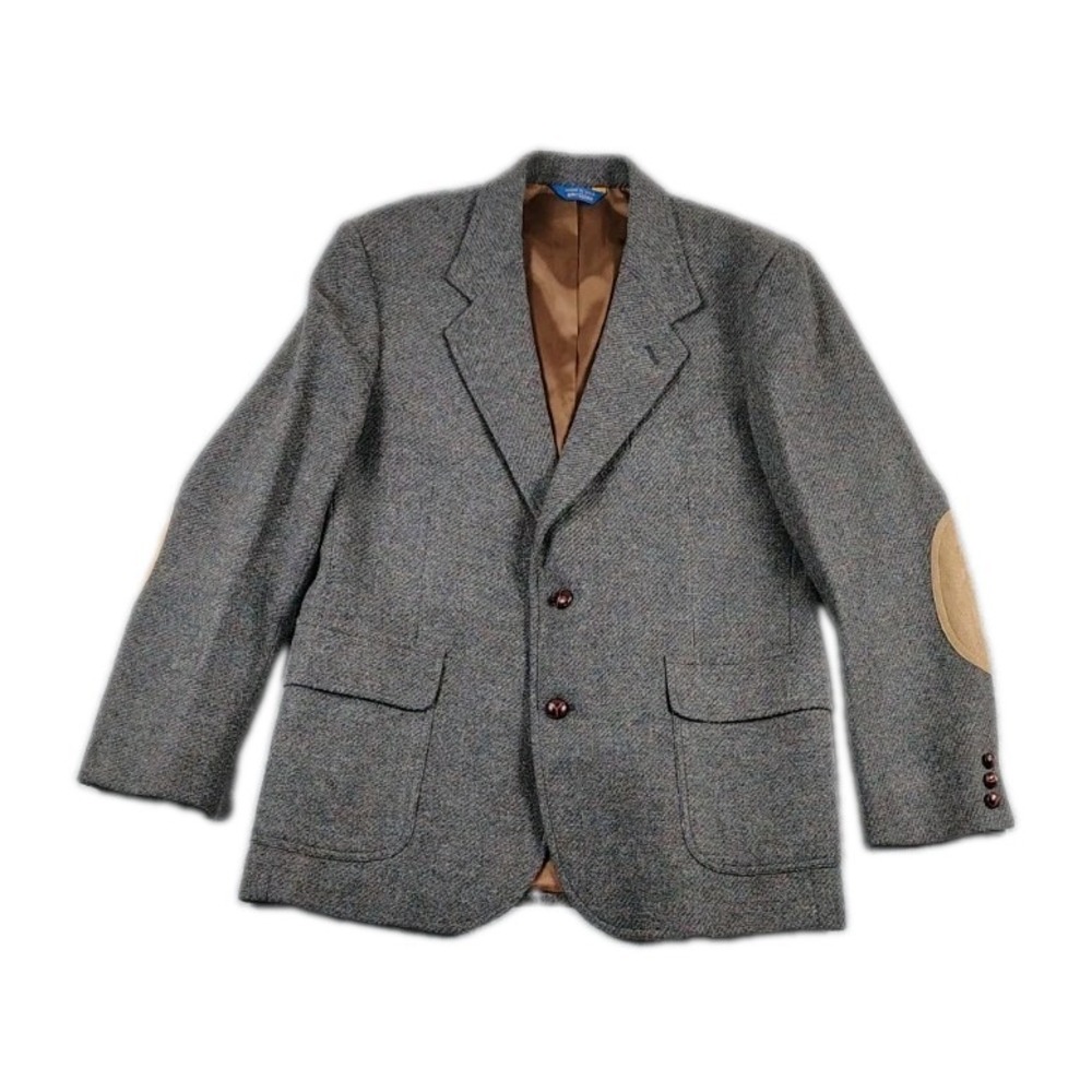 VTG Pendleton Blazer Men 42 100% Wool Tweed Suede Leather Jacket Elbow Patches